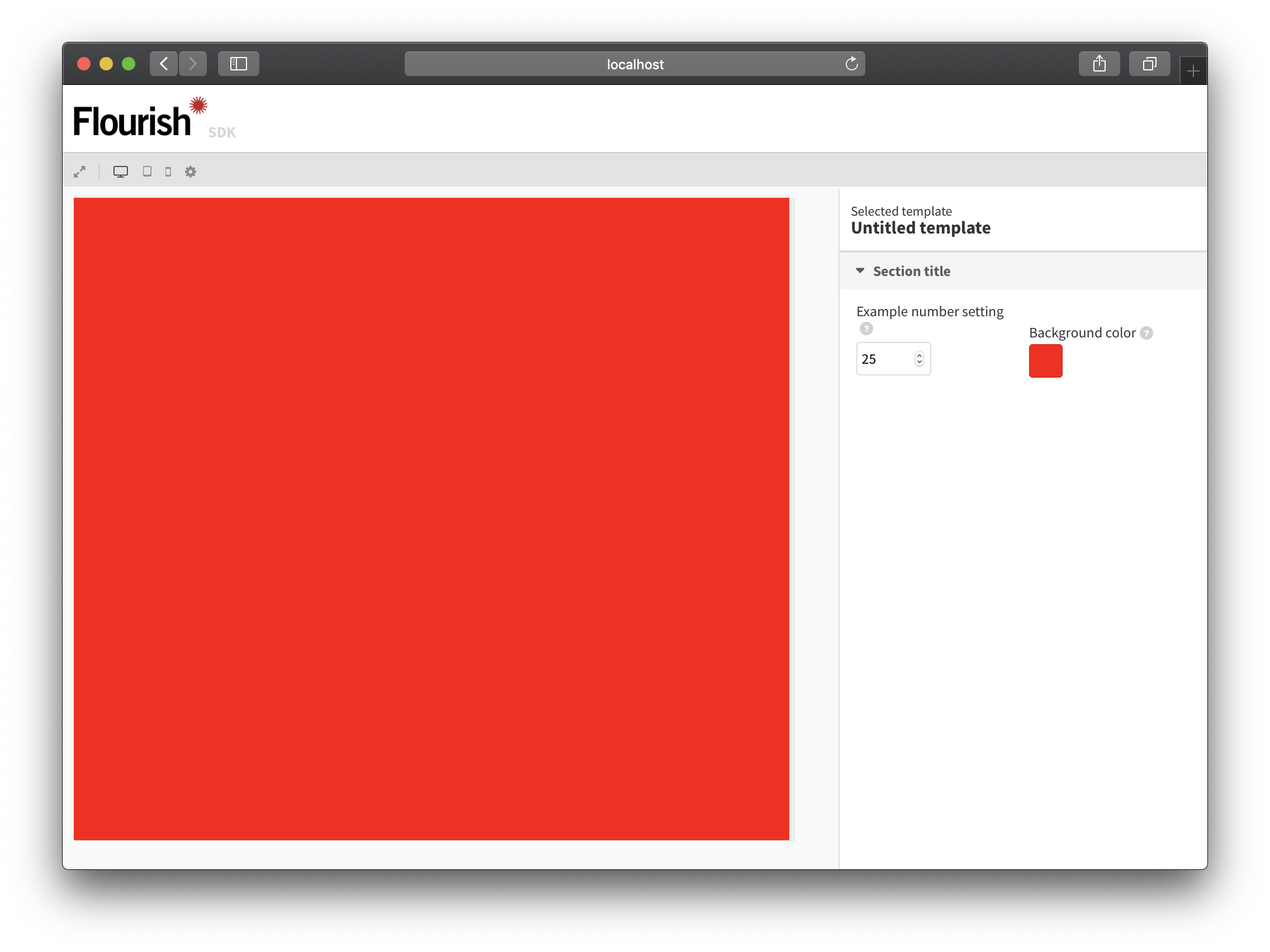 SDK with red background color