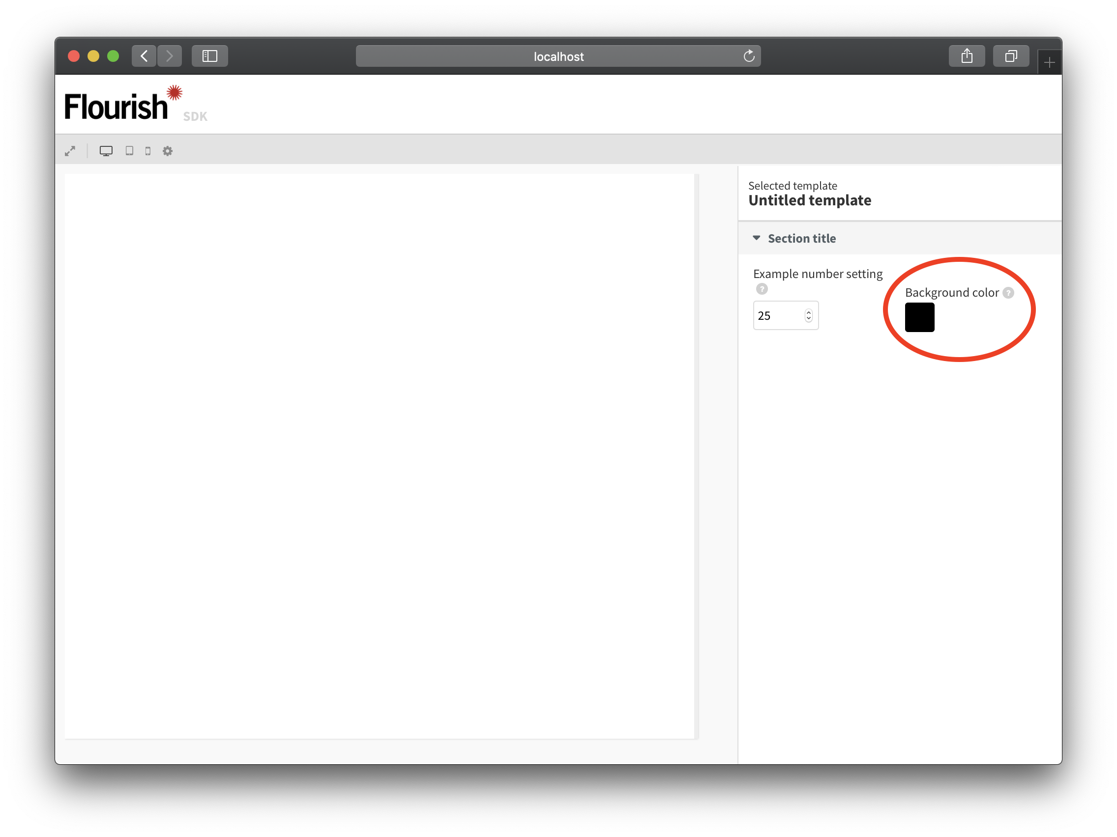 SDK with background color setting